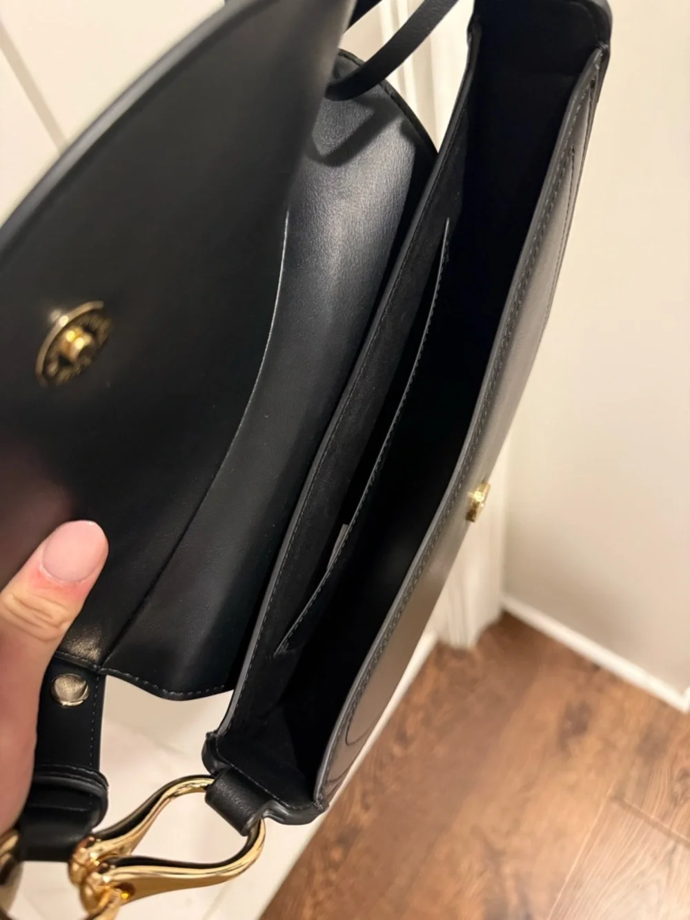 JW PEI Black Crescent Shoulder Bag with Gold Hardware - Picture 4 of 4